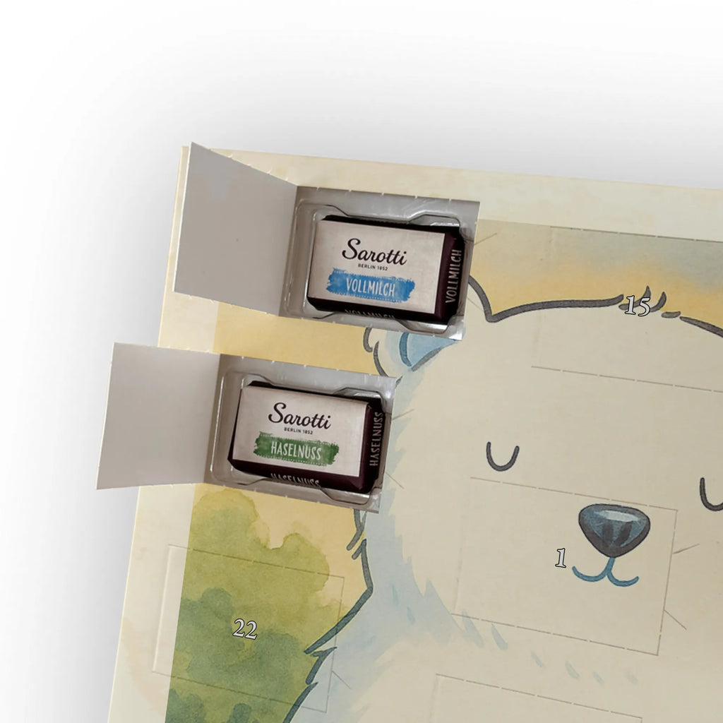 Chocolate advent calendar Icebear Lazy Design teddy bear, cuddly toy, office job, lazy, North Pole, work, relaxing, workplace, Polar bear