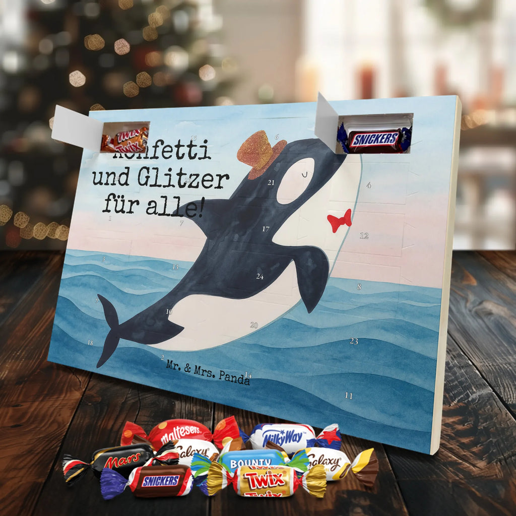 Chocolate advent calendar orca cylinder Design gift ideas, vacation, Seafood, aquatic animals, ocean, shells, corals, reef, whale, narwhal, sea urchin, lobster, platypus, manatee, crocodile, shrimp, gifts for seafood lovers, water world, underwater animals, underwater world, deep sea, seafood fans, seafood decoration, seafood posters, celebration, birthday, feast, confetti, congratulations