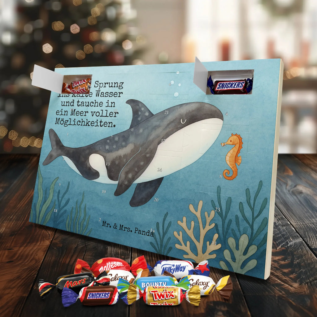 Chocolate advent calendar Orca Design gift ideas, vacation, Seafood, aquatic animals, ocean, shells, corals, reef, whale, narwhal, sea urchin, lobster, platypus, manatee, crocodile, shrimp, gifts for seafood lovers, water world, underwater animals, underwater world, deep sea, seafood fans, seafood decoration, seafood posters, killer whale, self-love, work, new start, opportunities