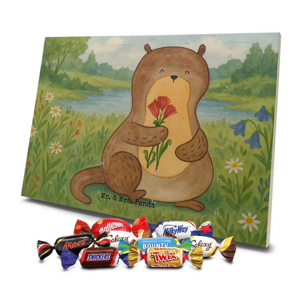 Chocolate advent calendar otter Bunch of flowers Design animal lover, marten, sea otter, European otter, water mammal, aquatic animal, baby otter, predator, water, otter gifts, gift ideas for animal lovers, animal, mammal, water animal, gifts for people in love, Otter Sea Otter Lake Otter