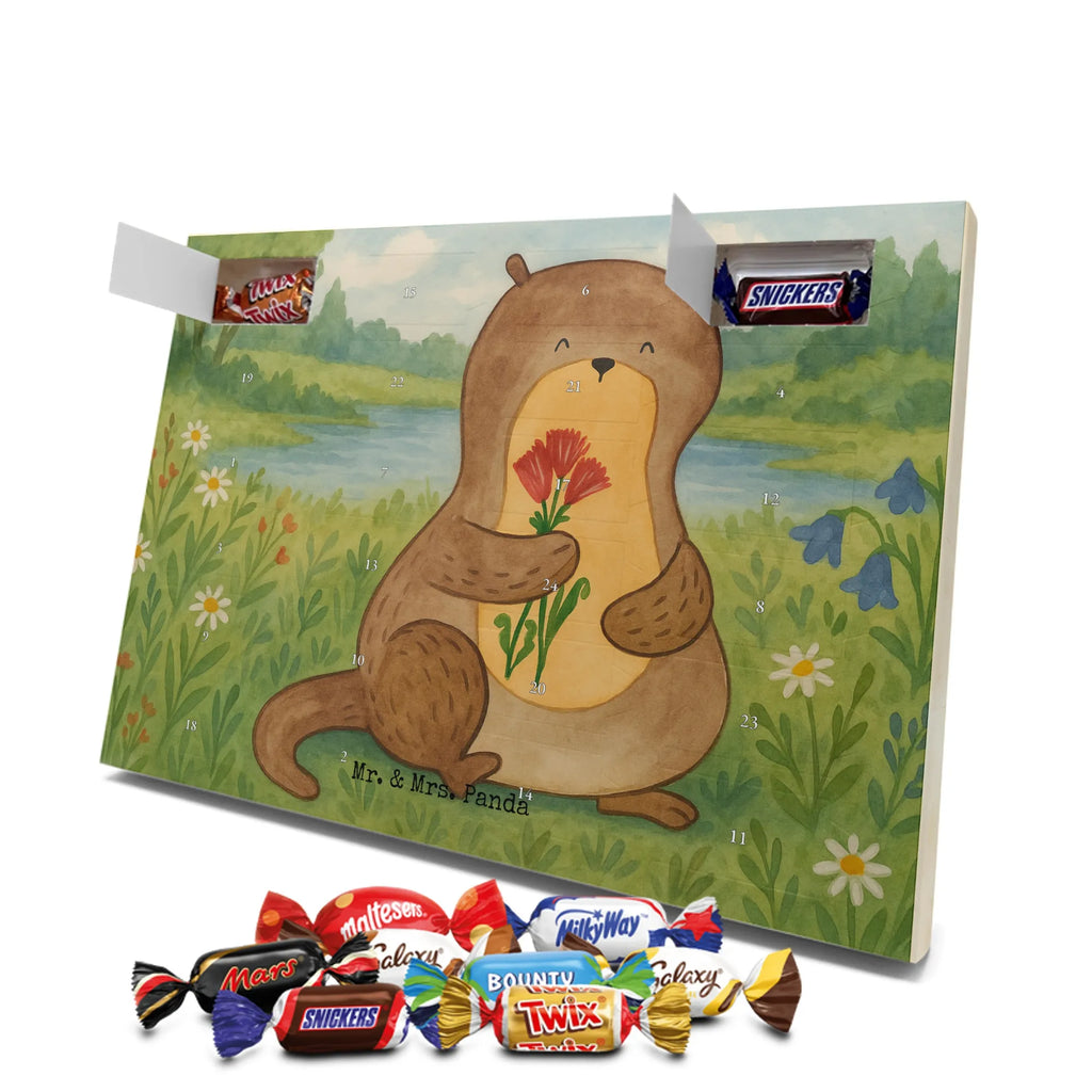 Chocolate advent calendar otter Bunch of flowers Design animal lover, marten, sea otter, European otter, water mammal, aquatic animal, baby otter, predator, water, otter gifts, gift ideas for animal lovers, animal, mammal, water animal, gifts for people in love, Otter Sea Otter Lake Otter