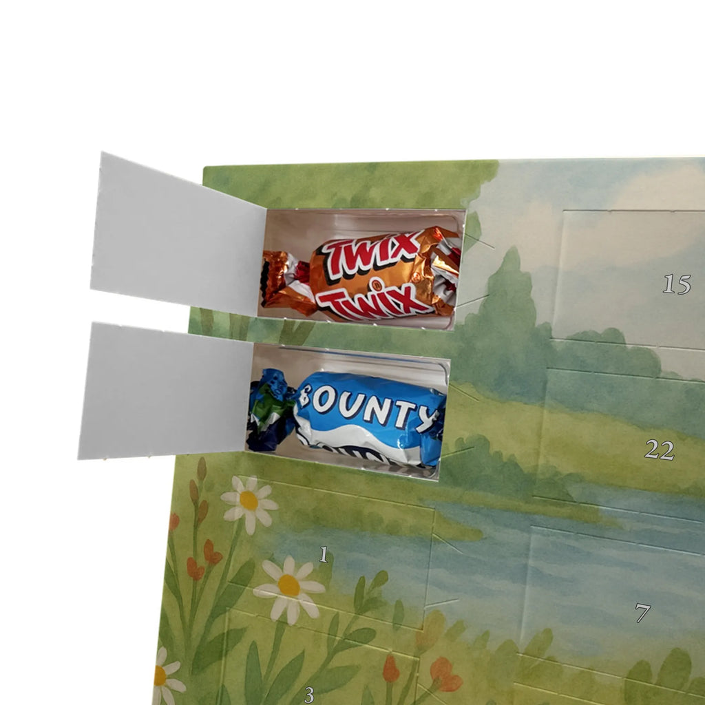 Chocolate advent calendar otter Bunch of flowers Design animal lover, marten, sea otter, European otter, water mammal, aquatic animal, baby otter, predator, water, otter gifts, gift ideas for animal lovers, animal, mammal, water animal, gifts for people in love, Otter Sea Otter Lake Otter