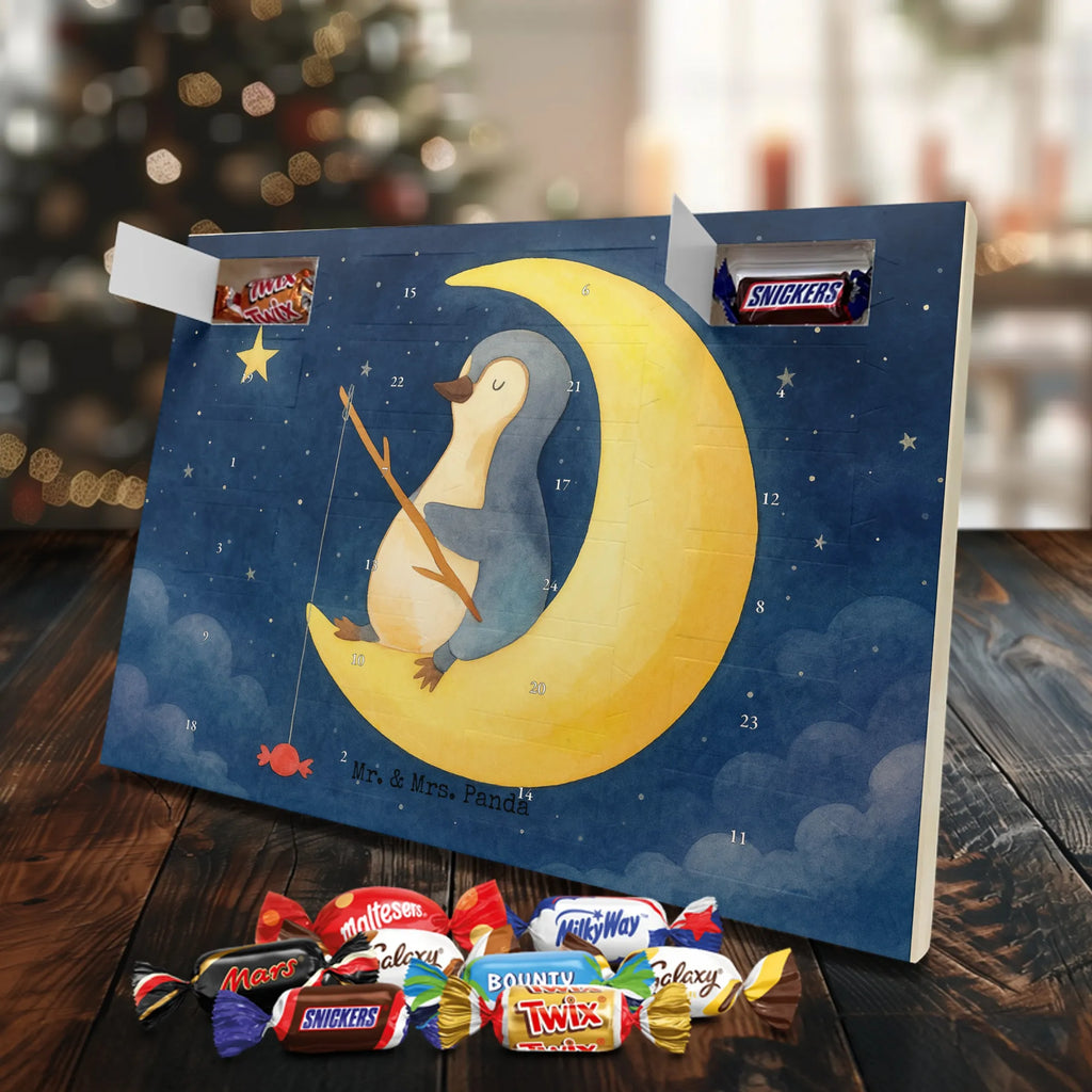 Chocolate advent calendar Penguin moon Design North Pole, Penguins, falling asleep, night's rest, penguins, guest room, bedroom, saying, insomnia, sleep