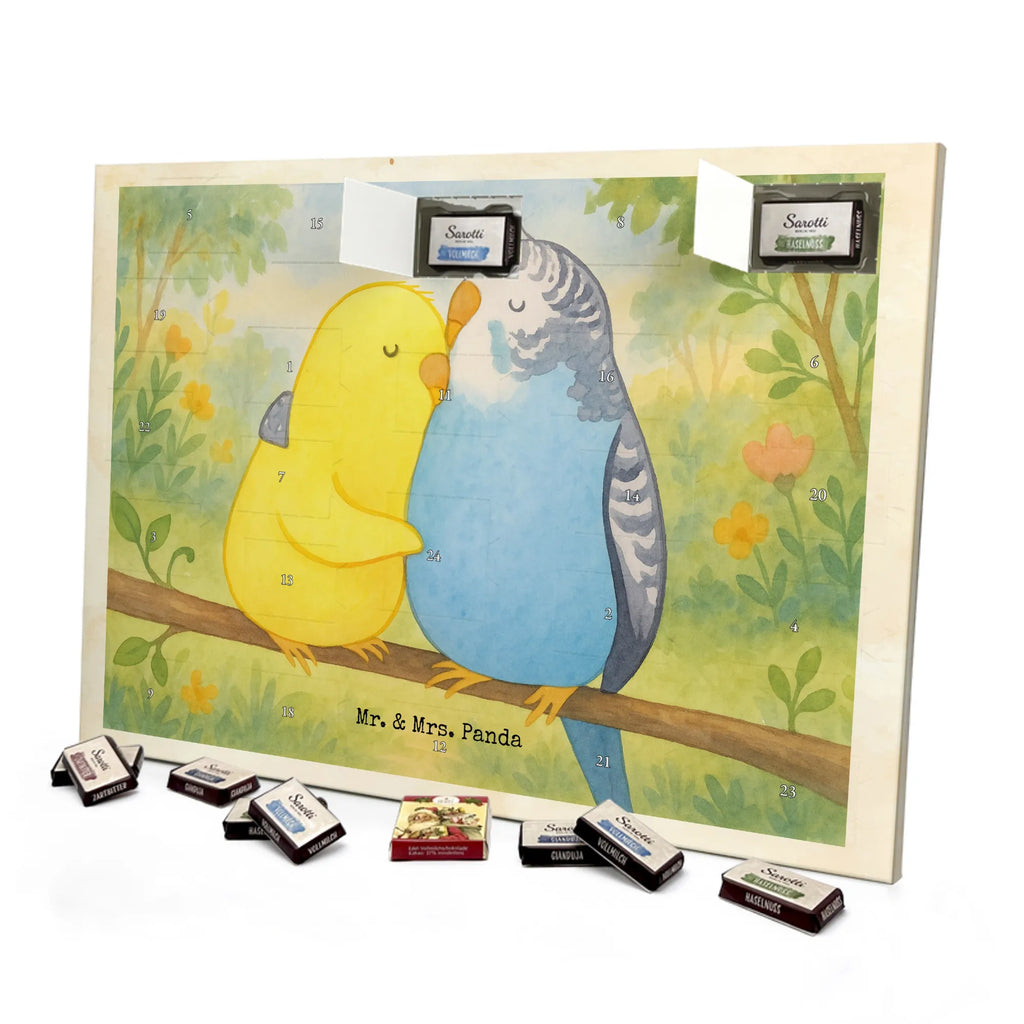 Chocolate advent calendar Parakeets in love Design Loving, Two, Together, Marriage, Proposal of marriage, Love gift, gift for her, gift for him, anniversary gift, trust, birds, closeness, budgie, cuddling