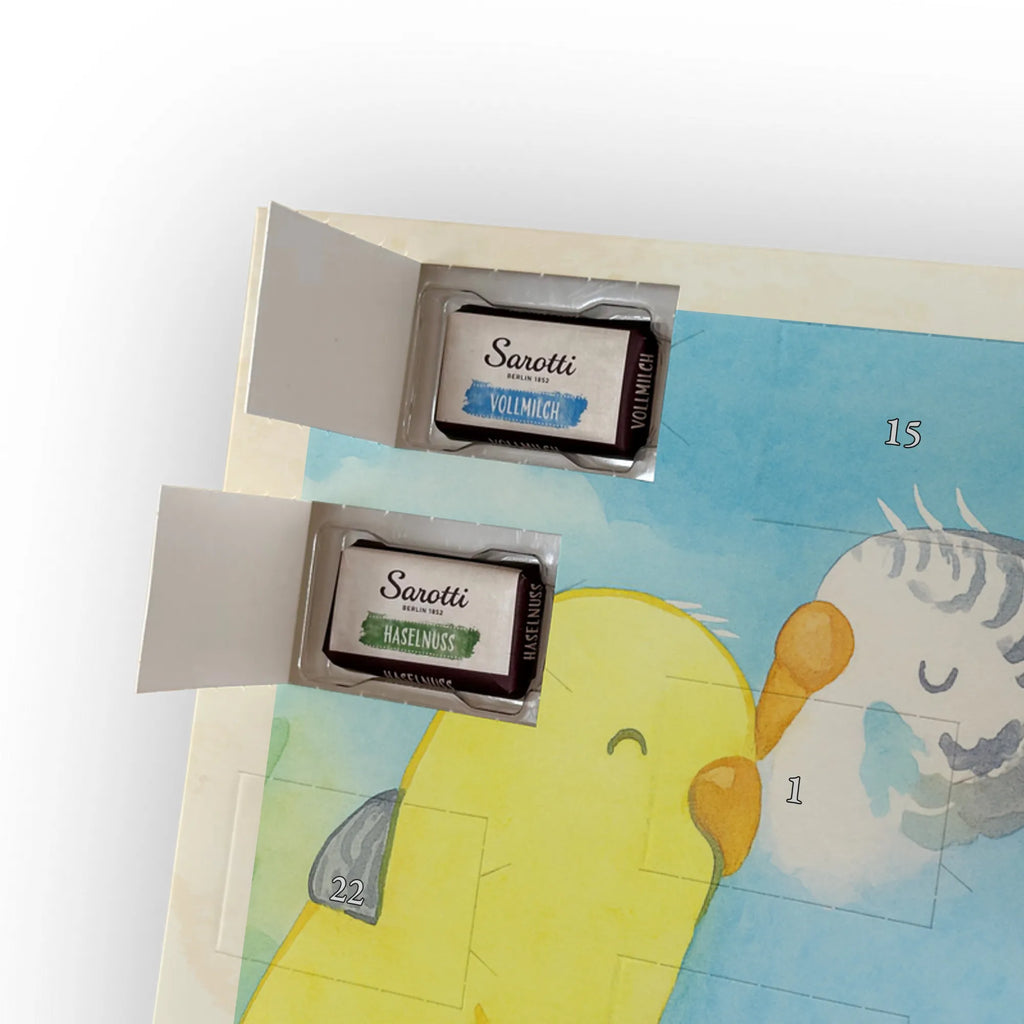 Chocolate advent calendar Parakeets in love Design Loving, Two, Together, Marriage, Proposal of marriage, Love gift, gift for her, gift for him, anniversary gift, trust, birds, closeness, budgie, cuddling