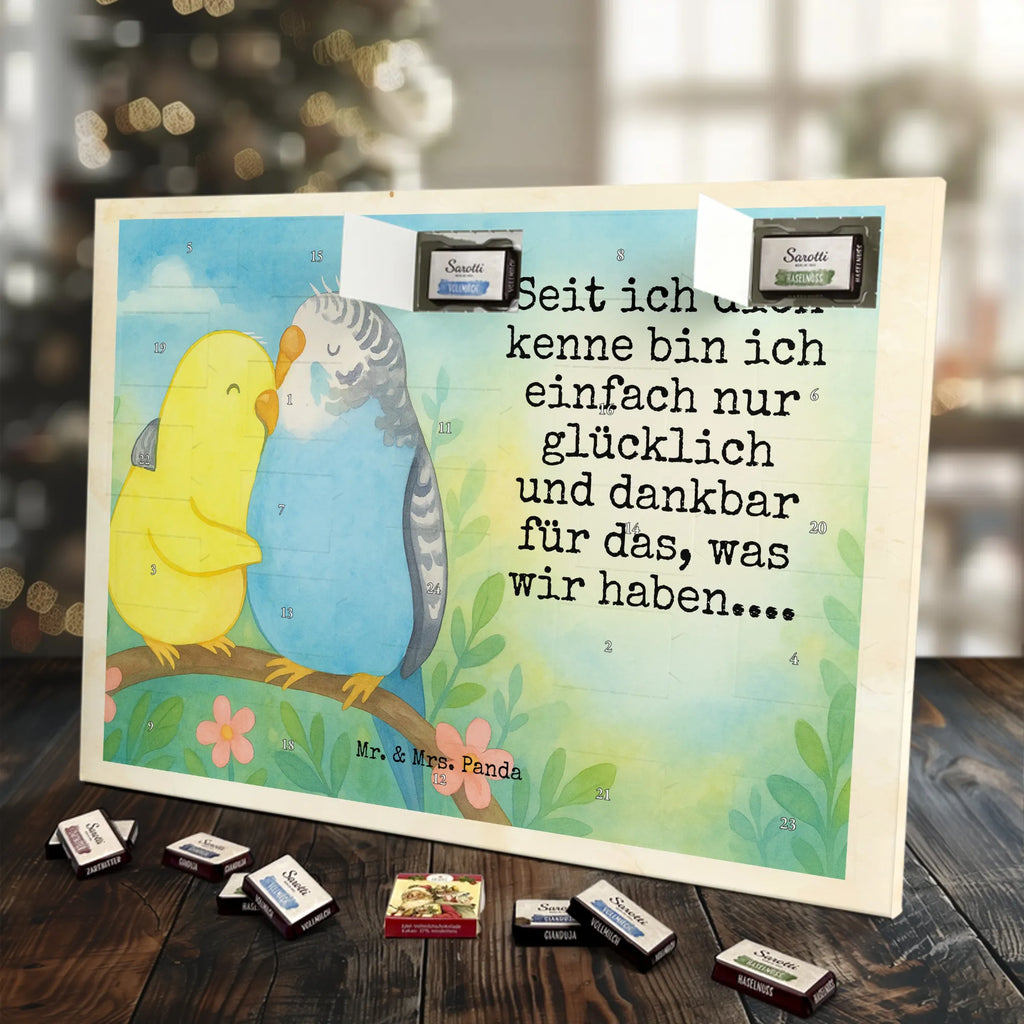 Chocolate advent calendar Parakeets in love Design Loving, Two, Together, Marriage, Proposal of marriage, Love gift, gift for her, gift for him, anniversary gift, trust, birds, closeness, budgie, cuddling