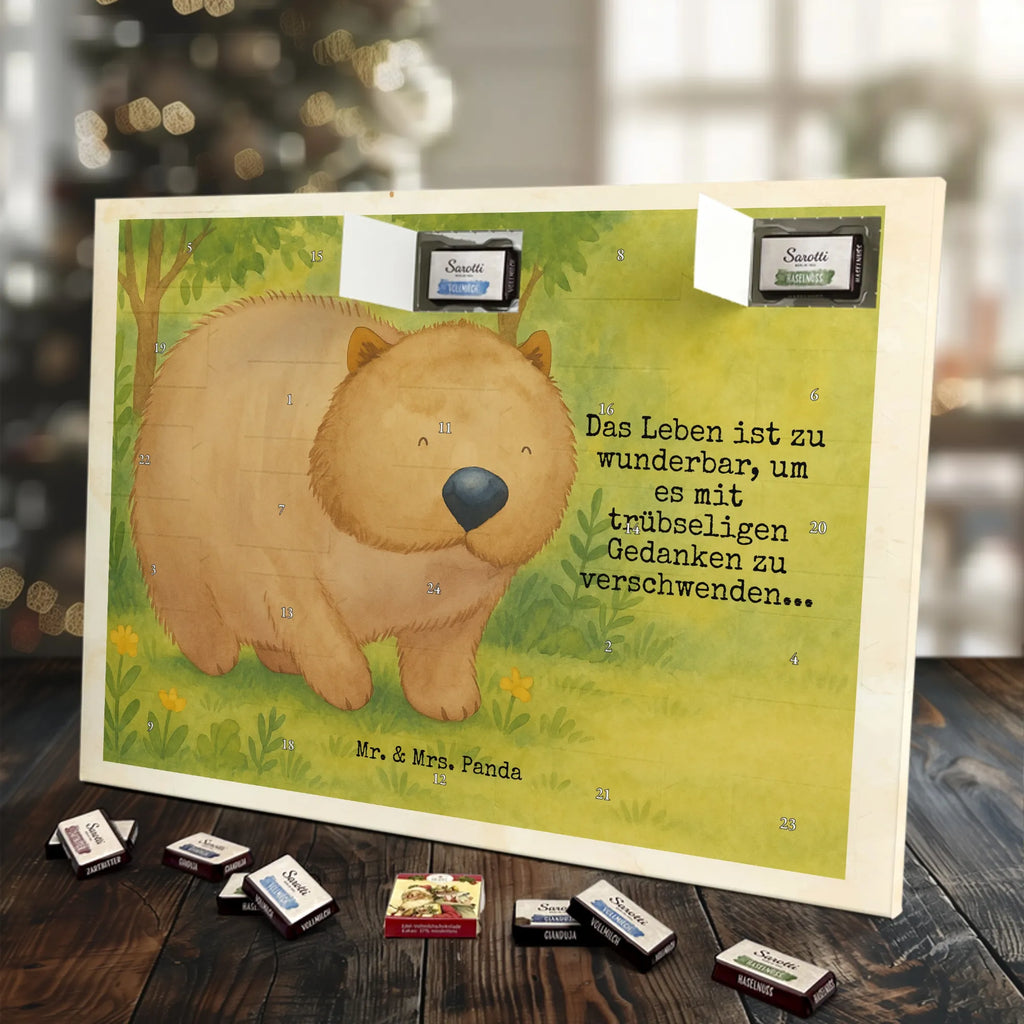 Chocolate advent calendar Wombat Design card, gift ideas, gifts, small animals, cute, cute animal motives, hand drawn, funny sayings, good mood, special gifts, animal lover, saying, life is beautiful, Australia