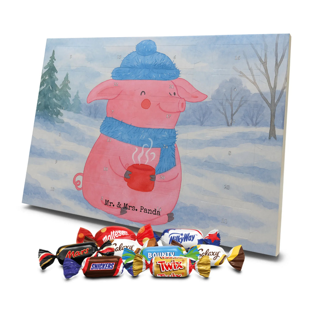 Chocolate advent calendar piggy Mulled wine Design Christmas time, snow, mulled wine, Christmas market, drunk, saying