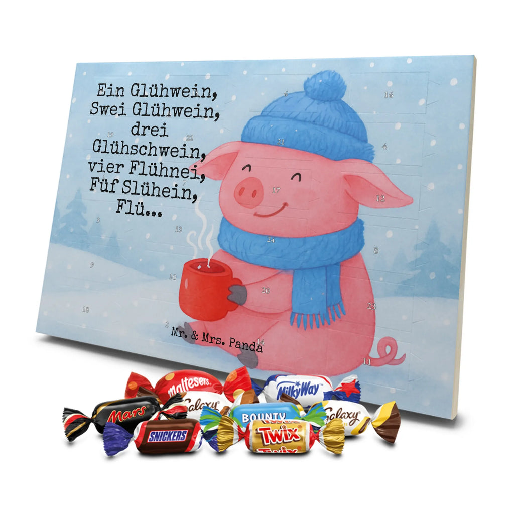 Chocolate advent calendar piggy Mulled wine Design Christmas time, snow, mulled wine, Christmas market, drunk, saying