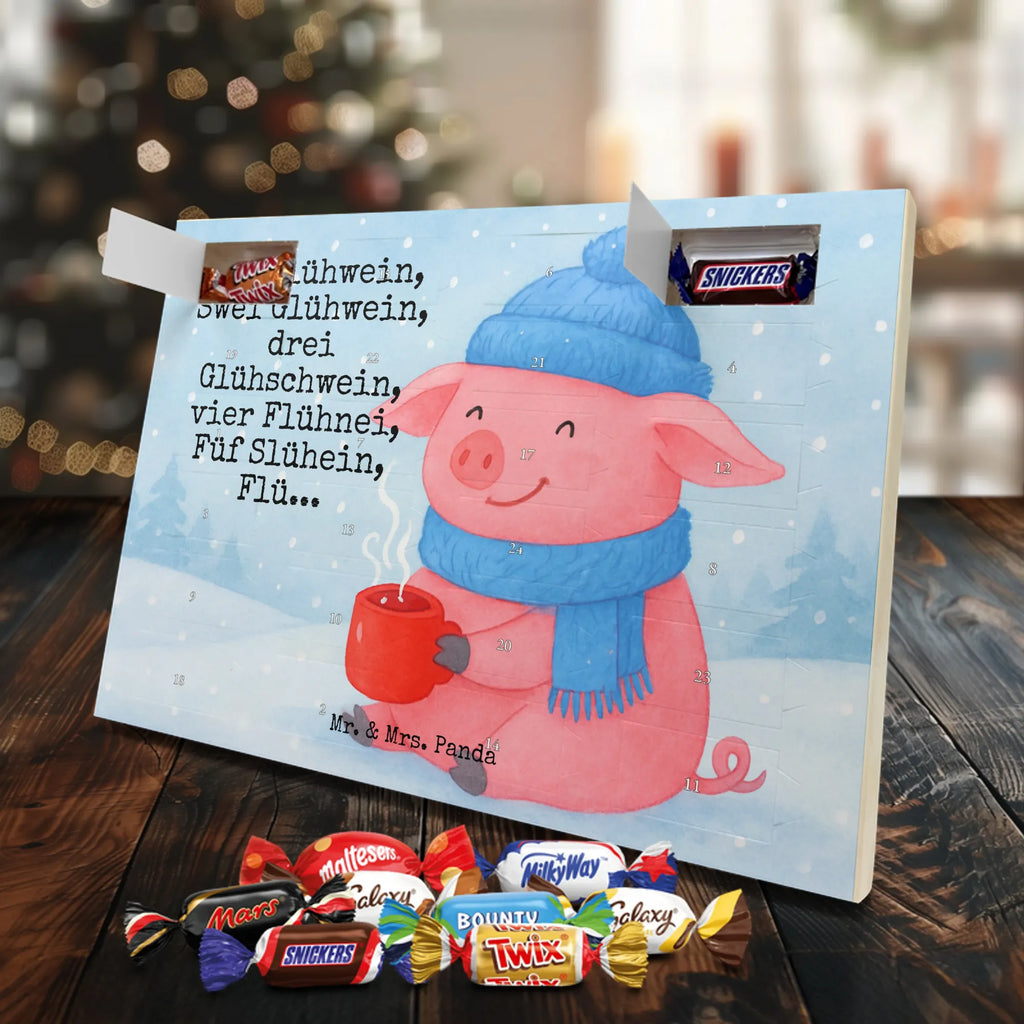 Chocolate advent calendar piggy Mulled wine Design Christmas time, snow, mulled wine, Christmas market, drunk, saying