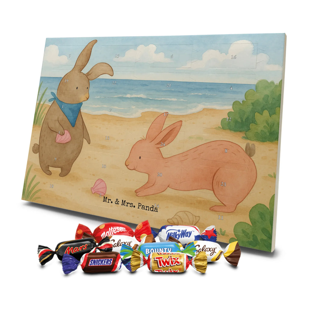 Chocolate advent calendar Bunnies with seashell Design Father's Day, Mother's Day, girlfriend, best friend, shells, rabbits, collecting shells, girlfriends