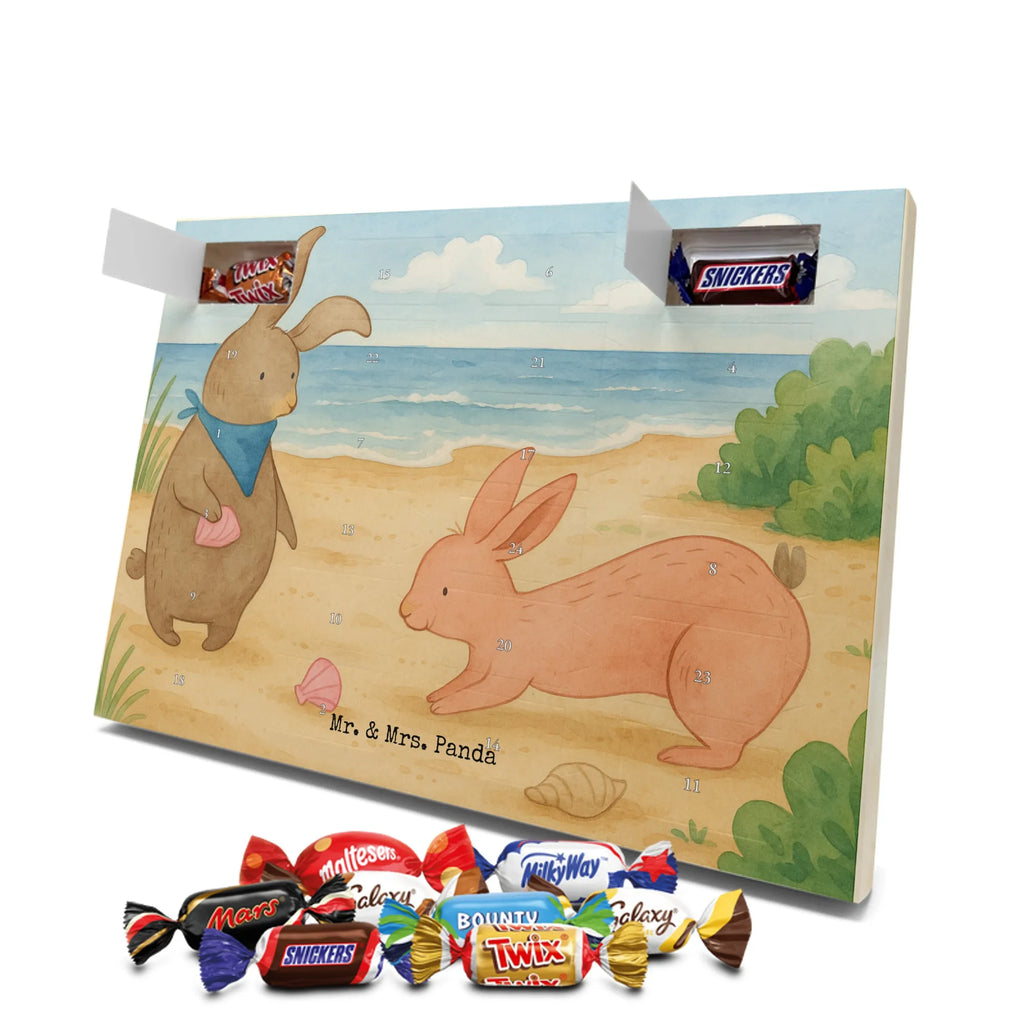 Chocolate advent calendar Bunnies with seashell Design Father's Day, Mother's Day, girlfriend, best friend, shells, rabbits, collecting shells, girlfriends