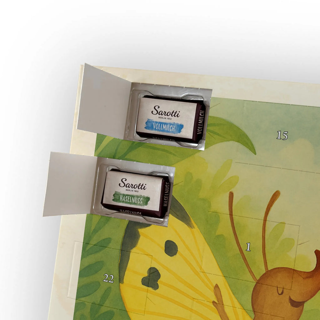 Chocolate advent calendar Caterpillar butterfly Design card, gift ideas, gifts, small animals, cute, cute animal motives, hand drawn, funny sayings, good mood, special gifts, animal lover, development, Caterpillar, butterfly, lemon butterfly, growing up, cocoon, hat, beauty