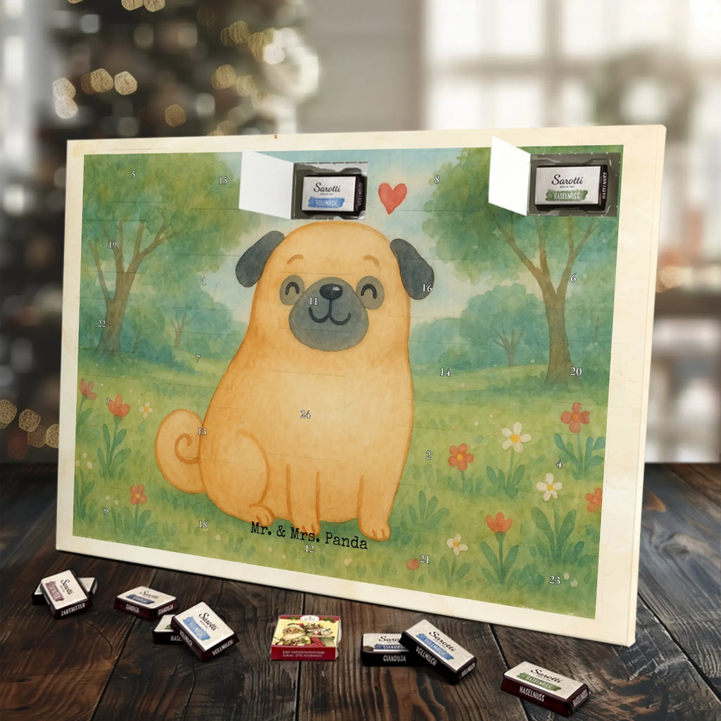 Chocolate advent calendar Pug Design dog breed, mutt, hound, woof, dog mama, love dogs, love for dogs, dog decorative items, bag with dog print, funny gifts for dog owners, what do you give a dog lover, Christmas gifts for dogs, gifts for dogs, dog sayings, dog love, Pug