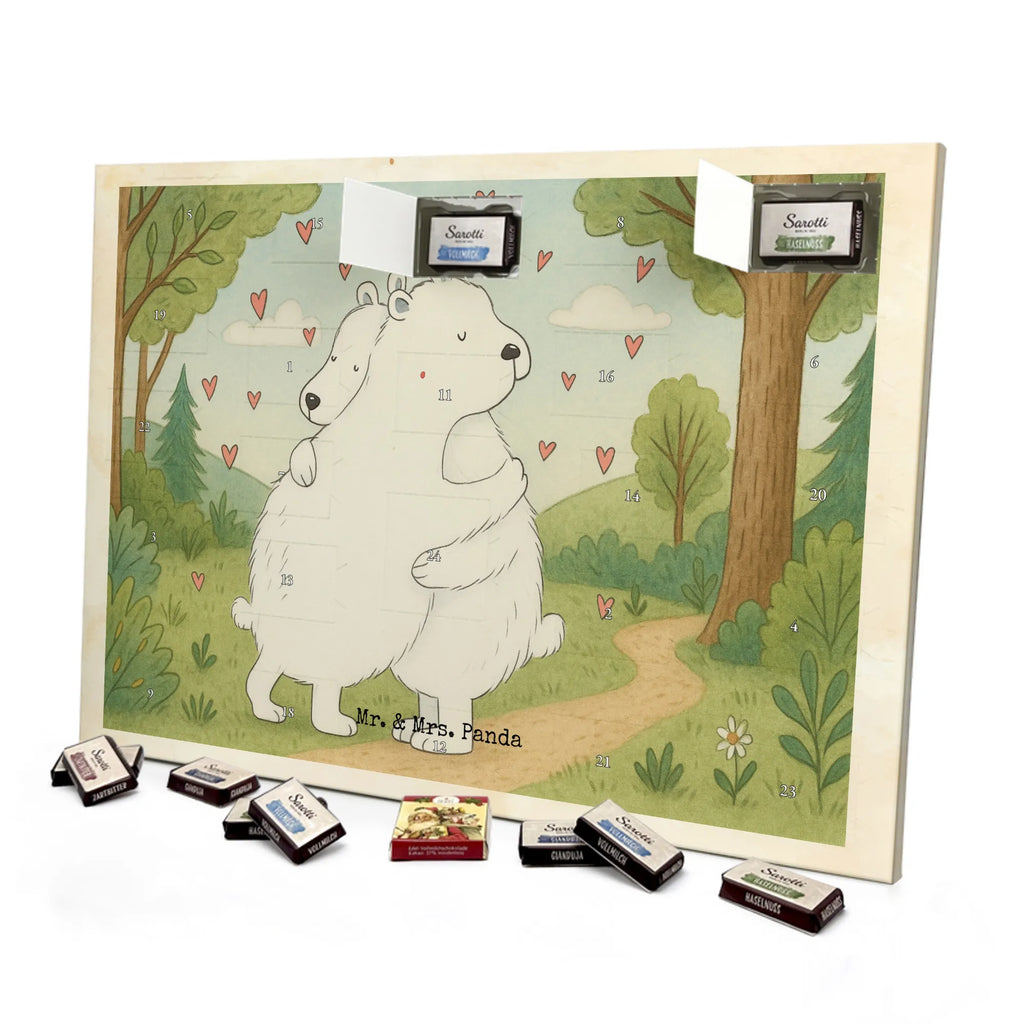 Chocolate advent calendar Icebear Embrace Design card, gift ideas, gifts, small animals, cute, cute animal motives, hand drawn, funny sayings, good mood, special gifts, animal lover