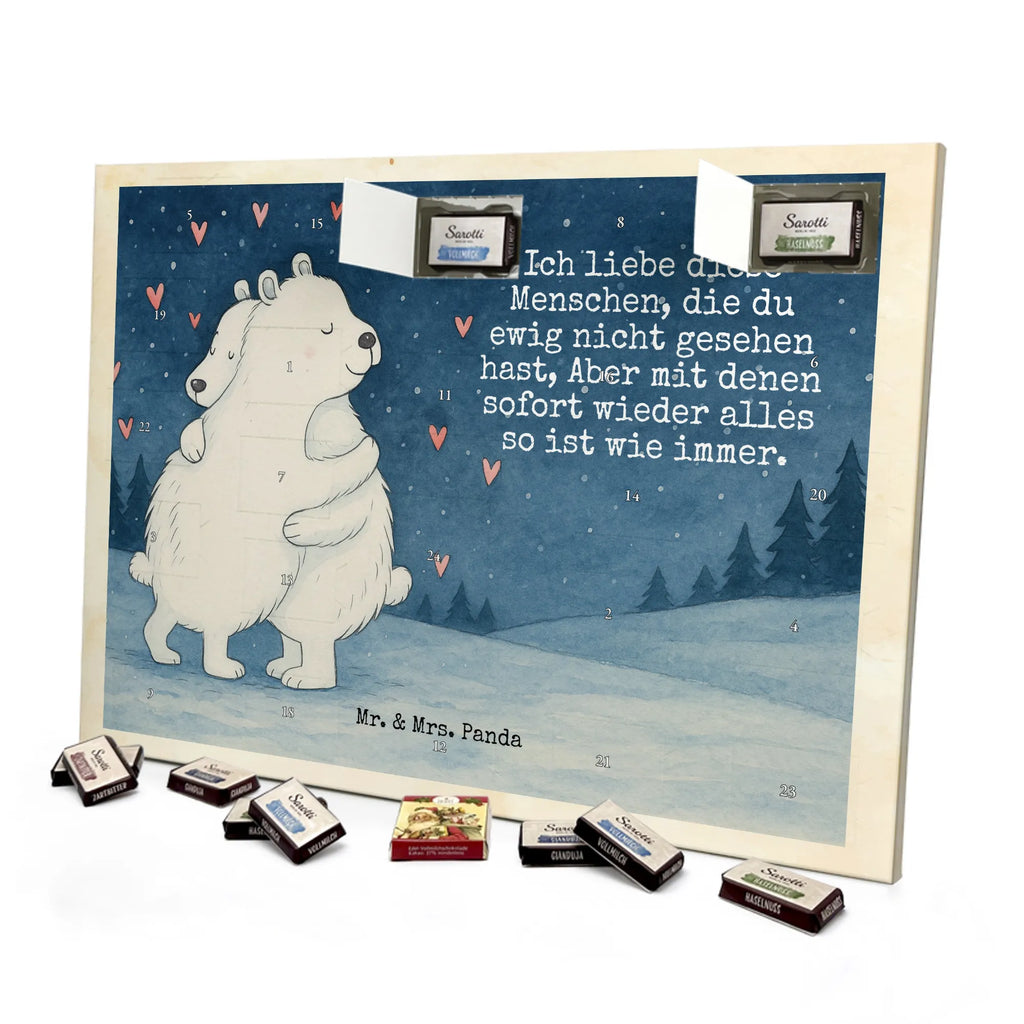 Chocolate advent calendar Icebear Embrace Design card, gift ideas, gifts, small animals, cute, cute animal motives, hand drawn, funny sayings, good mood, special gifts, animal lover
