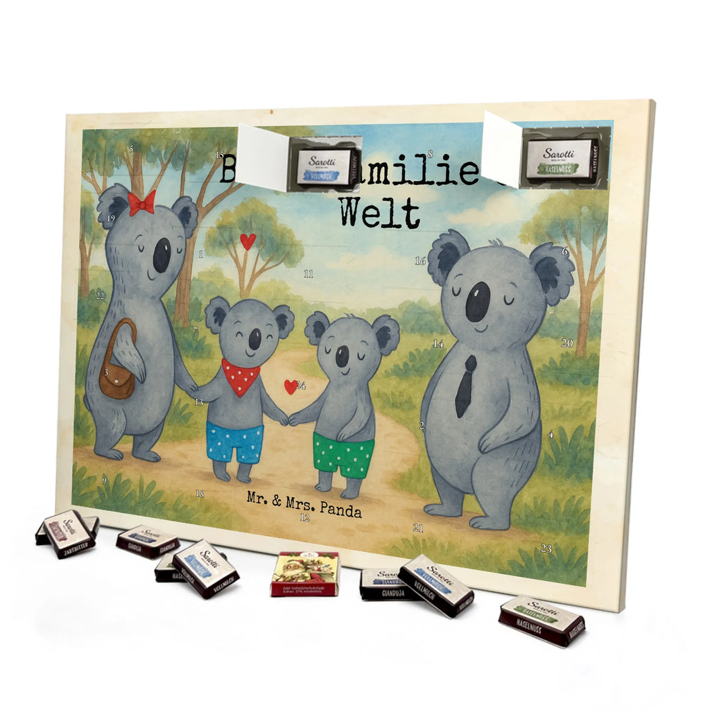 Chocolate advent calendar Koala family with two kids Design Father's Day, Mother's Day, favourite family, family time, koala family, best family, koala bear, family life
