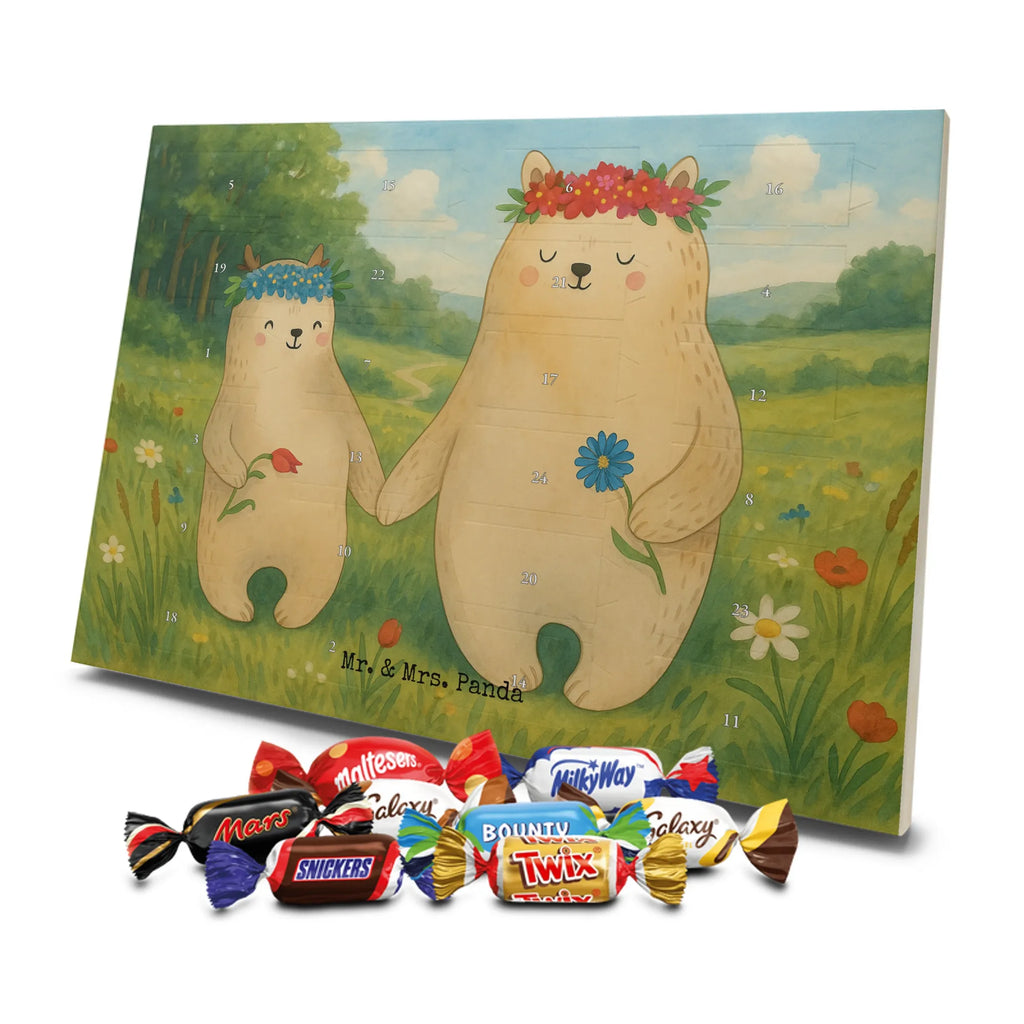 Chocolate advent calendar Bears with flower crown Design Father's Day, Mother's Day, favorite person, gift mommy. mother's day, daughter, daughters, best mommy, world best mommy, bears, favorite mommy, children, role model, child