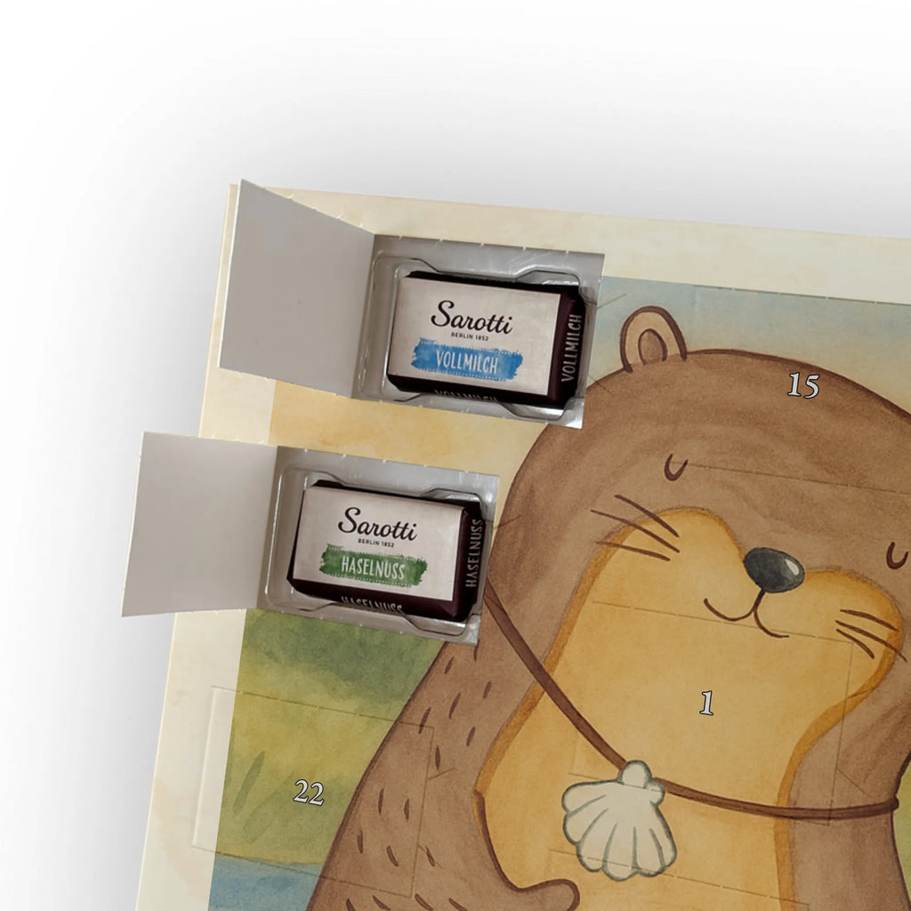 Chocolate advent calendar otter shell Design animal lover, marten, sea otter, European otter, water mammal, aquatic animal, baby otter, predator, water, otter gifts, gift ideas for animal lovers, animal, mammal, water animal, gifts for people in love, daydreaming, otter love, dreaming, brooding