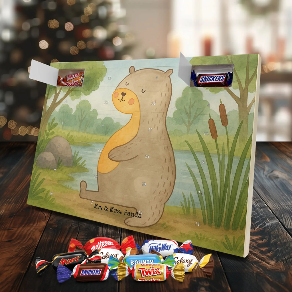 Chocolate advent calendar otter Belly Design animal lover, marten, sea otter, European otter, water mammal, aquatic animal, baby otter, predator, water, otter gifts, gift ideas for animal lovers, animal, mammal, water animal, gifts for people in love, Otter Sea Otter Lake Otter