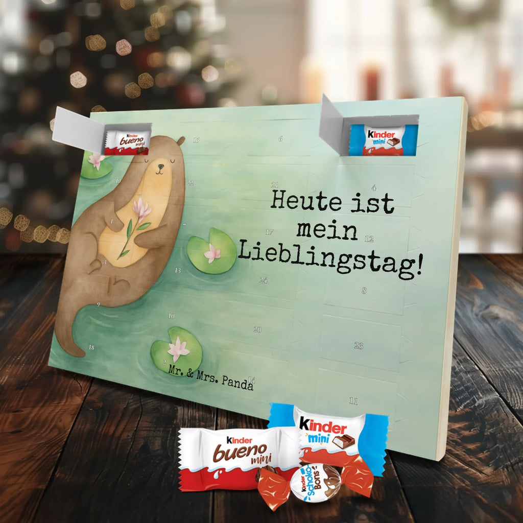 Chocolate advent calendar otter Water Lily Design animal lover, marten, sea otter, European otter, water mammal, aquatic animal, baby otter, predator, water, otter gifts, gift ideas for animal lovers, animal, mammal, water animal, gifts for people in love