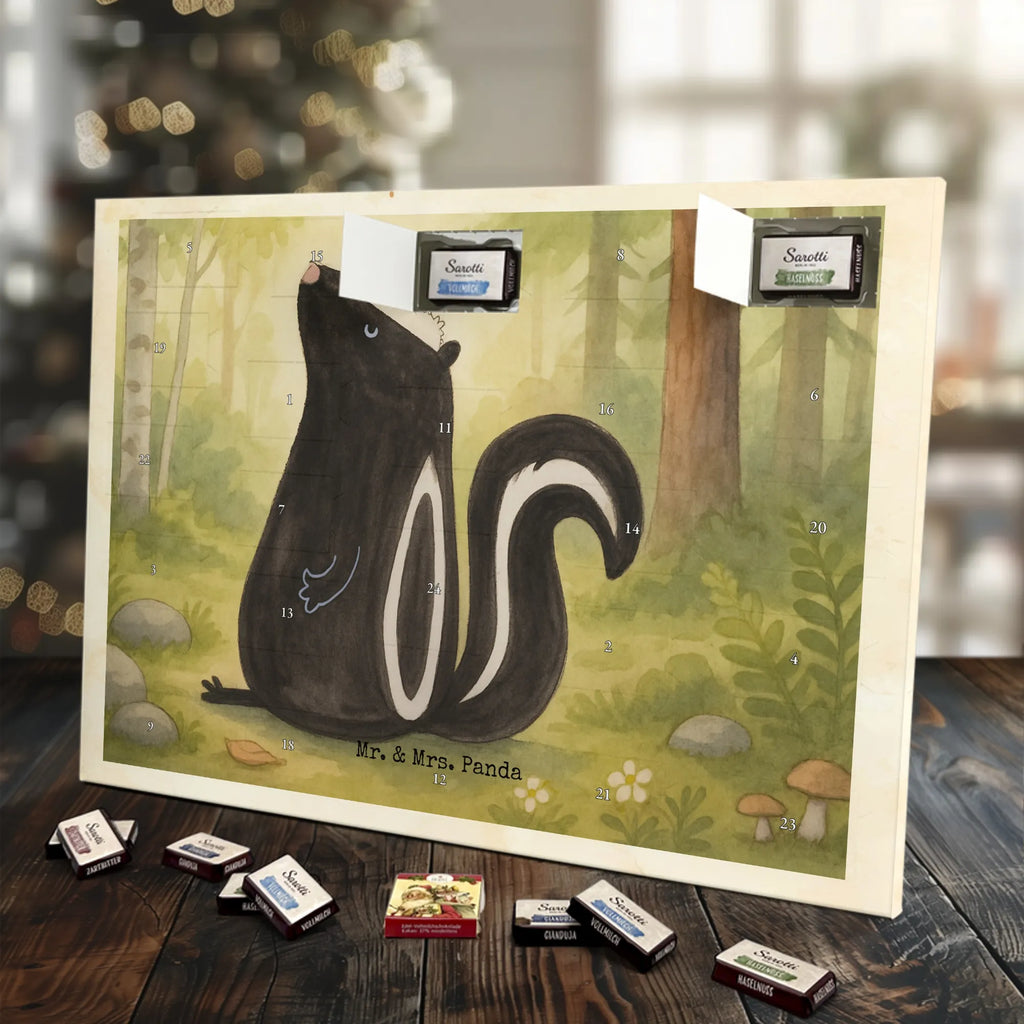 Chocolate advent calendar skunk Sit Design know-it-all, stinky, law, predator, wild animal