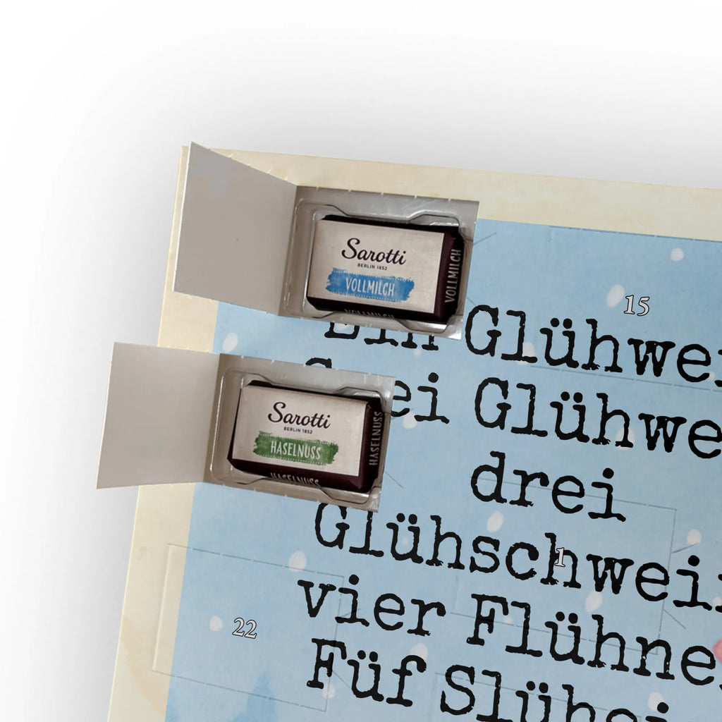 Chocolate advent calendar piggy Mulled wine Design Christmas time, snow, mulled wine, Christmas market, drunk, saying