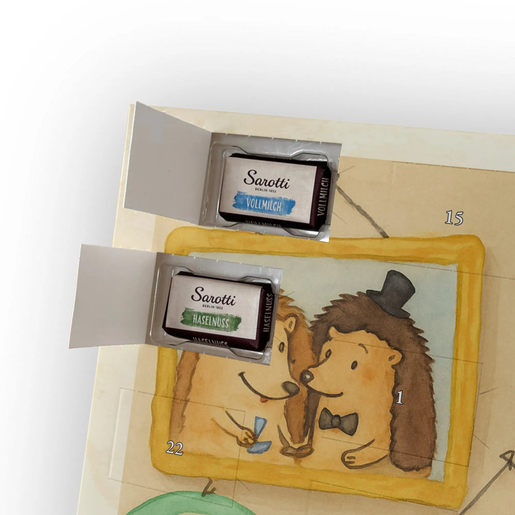 Chocolate advent calendar Hedgehog family Design Father's Day, Mother's Day, hedgehogs, mum, pictures, solidarity