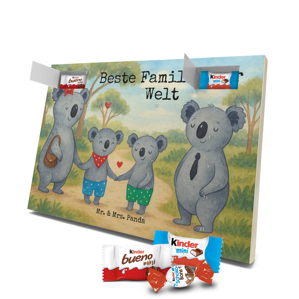 Chocolate advent calendar Koala family with two kids Design Father's Day, Mother's Day, favourite family, family time, koala family, best family, koala bear, family life