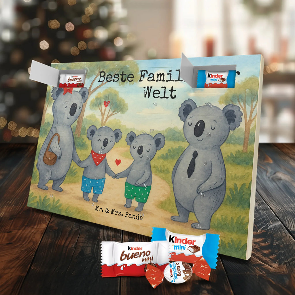 Chocolate advent calendar Koala family with two kids Design Father's Day, Mother's Day, favourite family, family time, koala family, best family, koala bear, family life