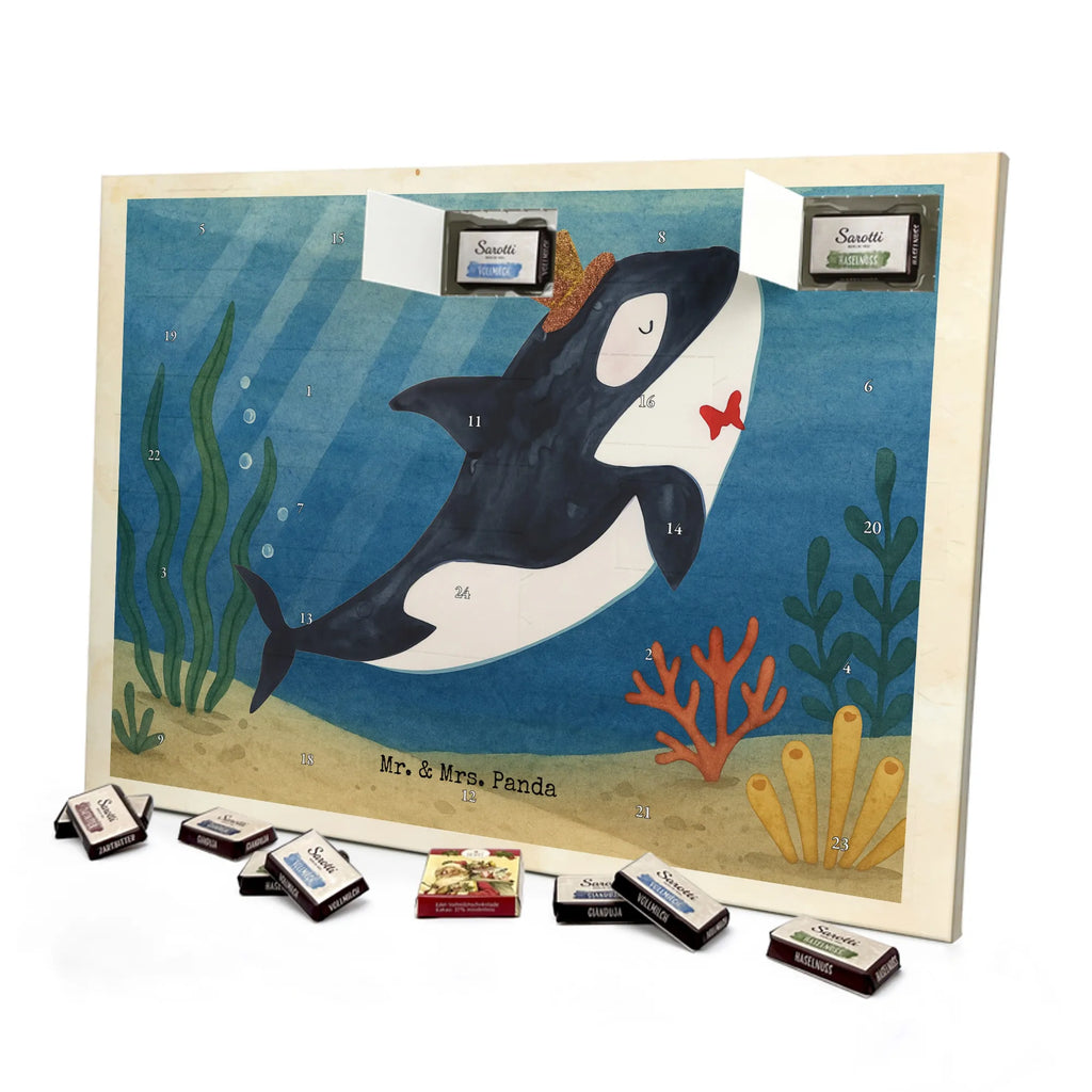 Chocolate advent calendar orca cylinder Design gift ideas, vacation, Seafood, aquatic animals, ocean, shells, corals, reef, whale, narwhal, sea urchin, lobster, platypus, manatee, crocodile, shrimp, gifts for seafood lovers, water world, underwater animals, underwater world, deep sea, seafood fans, seafood decoration, seafood posters, celebration, birthday, feast, confetti, congratulations