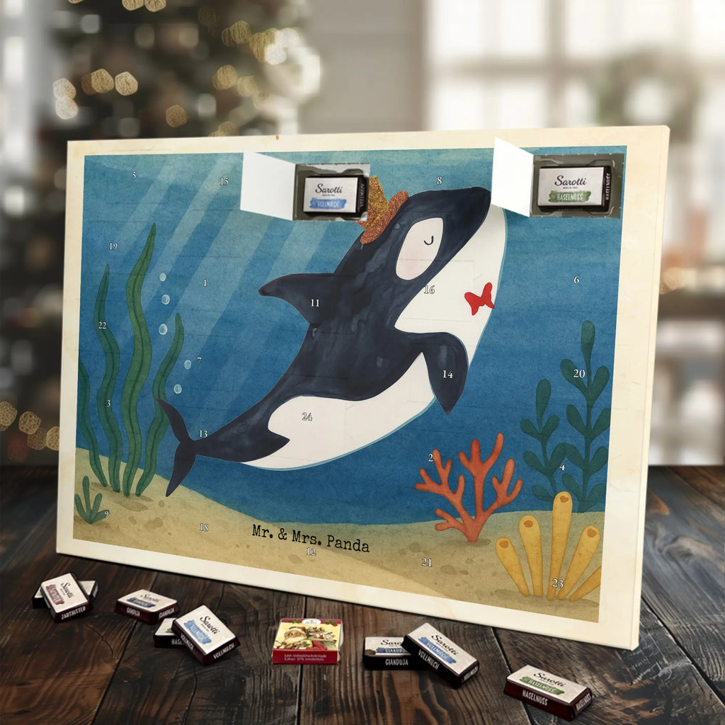 Chocolate advent calendar orca cylinder Design gift ideas, vacation, Seafood, aquatic animals, ocean, shells, corals, reef, whale, narwhal, sea urchin, lobster, platypus, manatee, crocodile, shrimp, gifts for seafood lovers, water world, underwater animals, underwater world, deep sea, seafood fans, seafood decoration, seafood posters, celebration, birthday, feast, confetti, congratulations