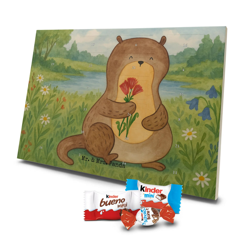 Chocolate advent calendar otter Bunch of flowers Design animal lover, marten, sea otter, European otter, water mammal, aquatic animal, baby otter, predator, water, otter gifts, gift ideas for animal lovers, animal, mammal, water animal, gifts for people in love, Otter Sea Otter Lake Otter