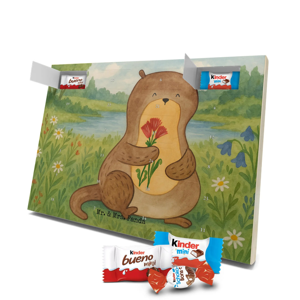 Chocolate advent calendar otter Bunch of flowers Design animal lover, marten, sea otter, European otter, water mammal, aquatic animal, baby otter, predator, water, otter gifts, gift ideas for animal lovers, animal, mammal, water animal, gifts for people in love, Otter Sea Otter Lake Otter