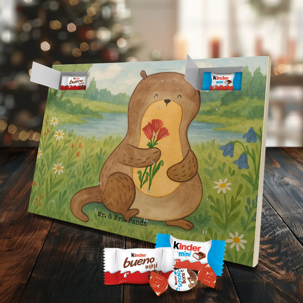 Chocolate advent calendar otter Bunch of flowers Design animal lover, marten, sea otter, European otter, water mammal, aquatic animal, baby otter, predator, water, otter gifts, gift ideas for animal lovers, animal, mammal, water animal, gifts for people in love, Otter Sea Otter Lake Otter