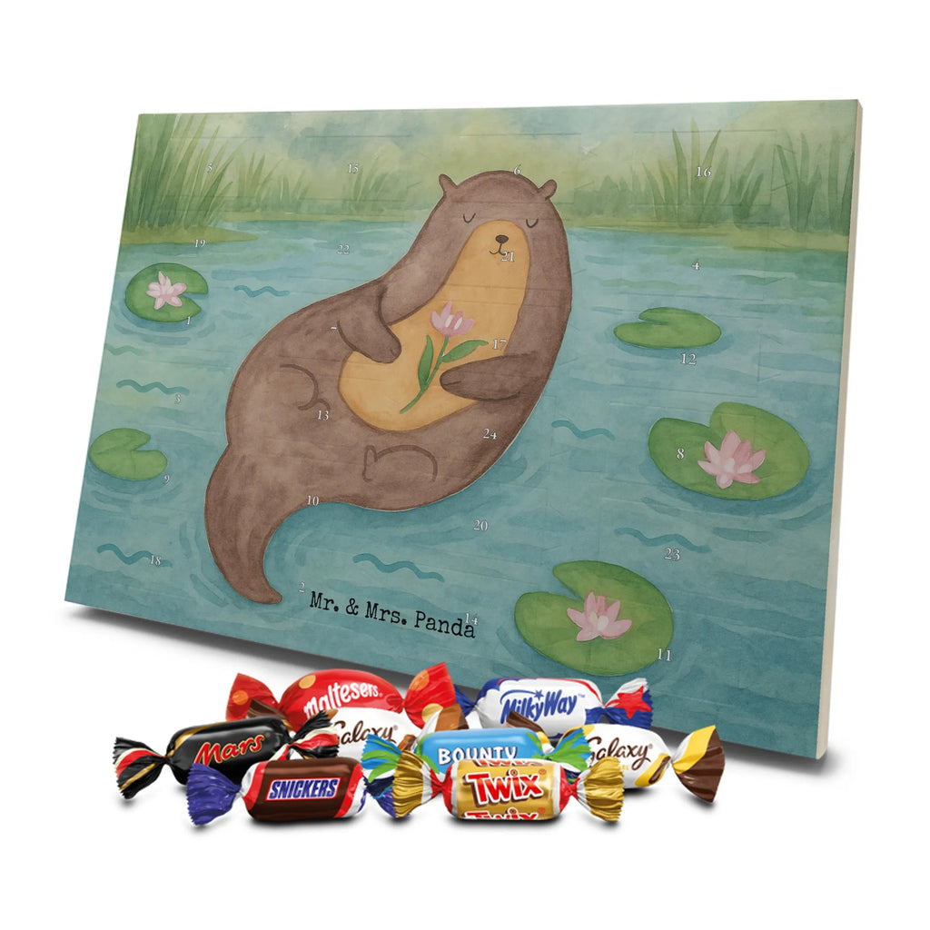 Chocolate advent calendar otter Water Lily Design animal lover, marten, sea otter, European otter, water mammal, aquatic animal, baby otter, predator, water, otter gifts, gift ideas for animal lovers, animal, mammal, water animal, gifts for people in love
