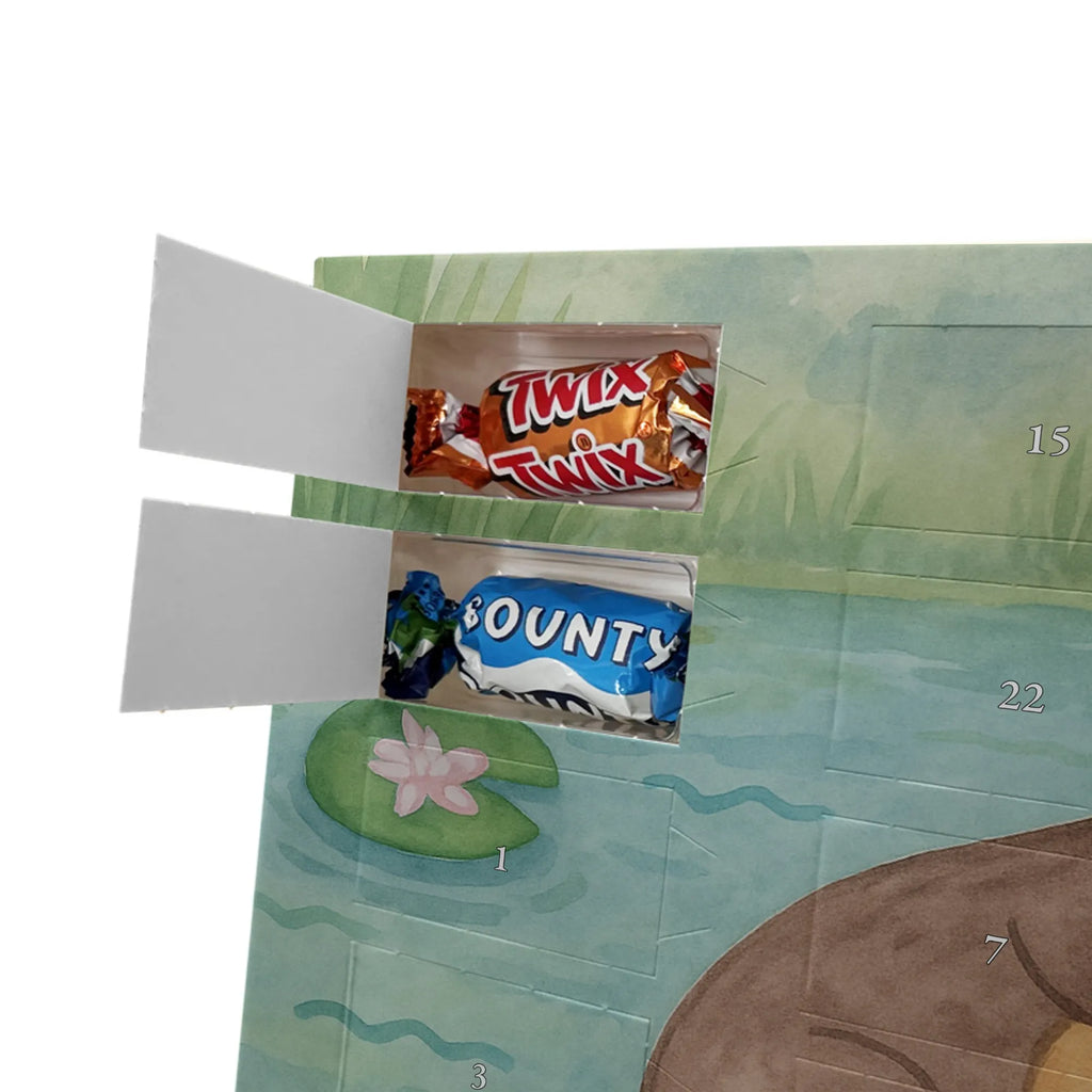 Chocolate advent calendar otter Water Lily Design animal lover, marten, sea otter, European otter, water mammal, aquatic animal, baby otter, predator, water, otter gifts, gift ideas for animal lovers, animal, mammal, water animal, gifts for people in love
