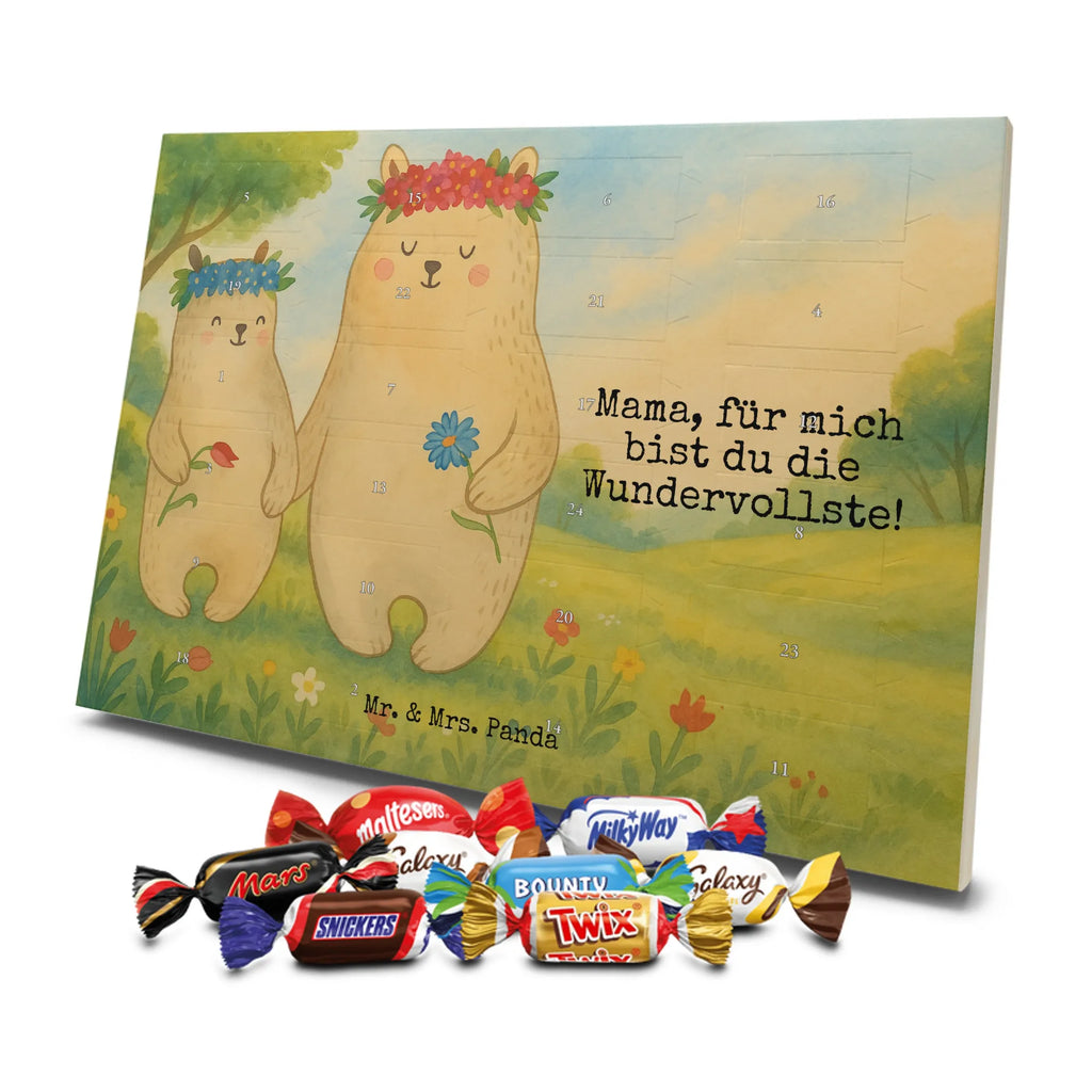 Chocolate advent calendar Bears with flower crown Design Father's Day, Mother's Day, favorite person, gift mommy. mother's day, daughter, daughters, best mommy, world best mommy, bears, favorite mommy, children, role model, child