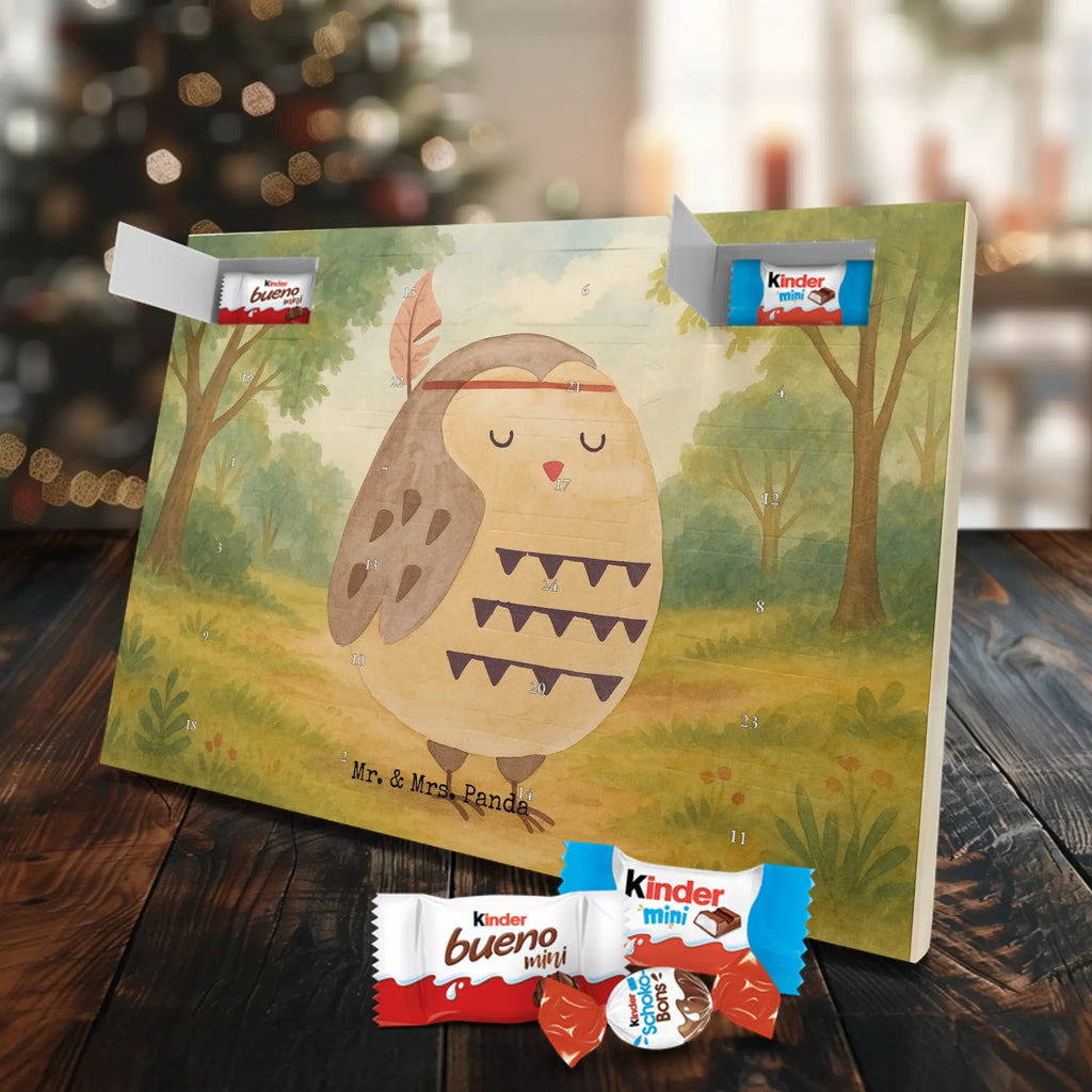 Chocolate advent calendar Owl feather headdress Design gift ideas, birthday present, forest animal, bird, nocturnal, illustrated, romantic gift, owl decor, Beautiful saying, Life is an adventure, Travel saying, Owl decoration, Indian saying, Feather decoration, Decoration