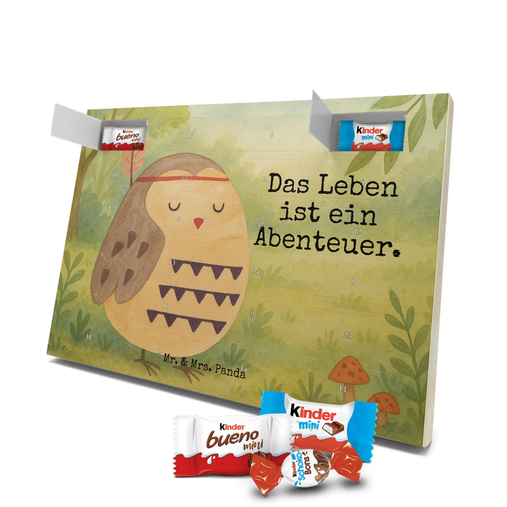 Chocolate advent calendar Owl feather headdress Design gift ideas, birthday present, forest animal, bird, nocturnal, illustrated, romantic gift, owl decor, Beautiful saying, Life is an adventure, Travel saying, Owl decoration, Indian saying, Feather decoration, Decoration