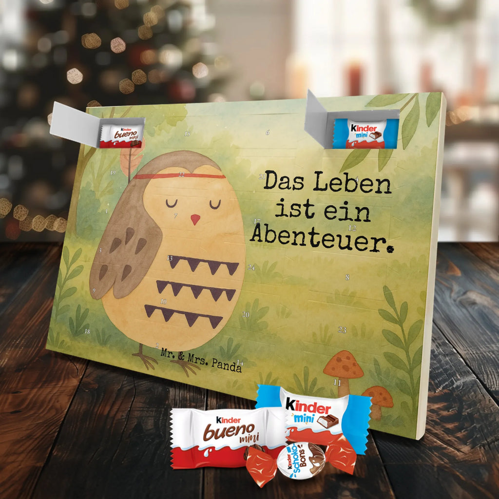 Chocolate advent calendar Owl feather headdress Design gift ideas, birthday present, forest animal, bird, nocturnal, illustrated, romantic gift, owl decor, Beautiful saying, Life is an adventure, Travel saying, Owl decoration, Indian saying, Feather decoration, Decoration