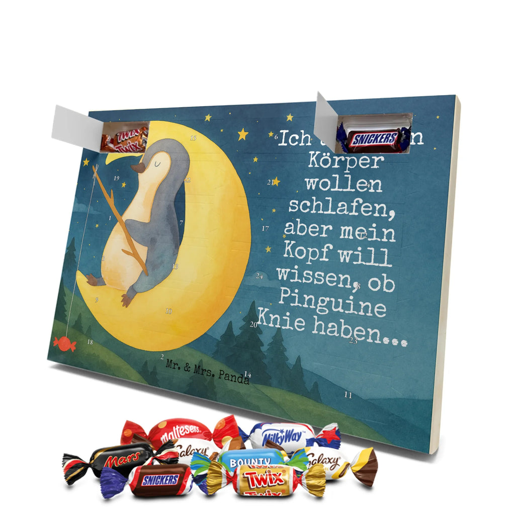 Chocolate advent calendar Penguin moon Design North Pole, Penguins, falling asleep, night's rest, penguins, guest room, bedroom, saying, insomnia, sleep