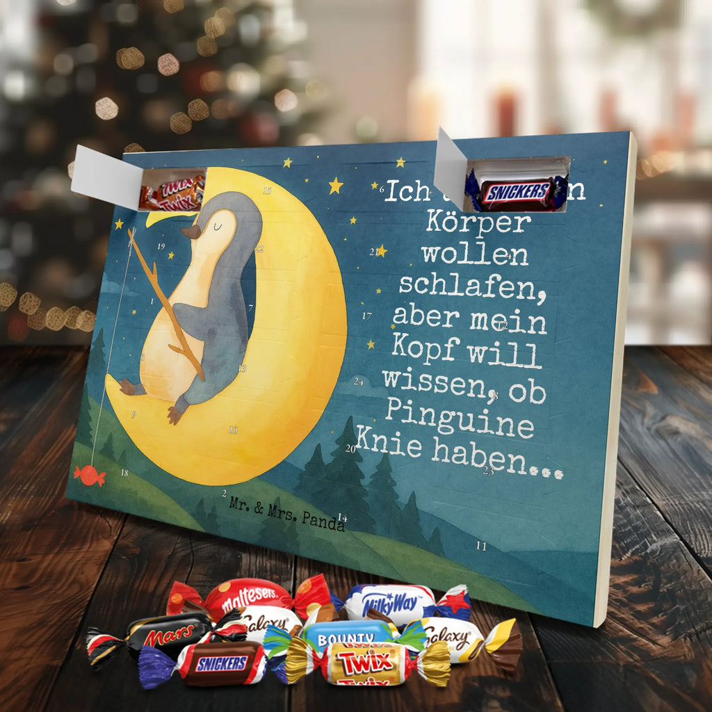 Chocolate advent calendar Penguin moon Design North Pole, Penguins, falling asleep, night's rest, penguins, guest room, bedroom, saying, insomnia, sleep