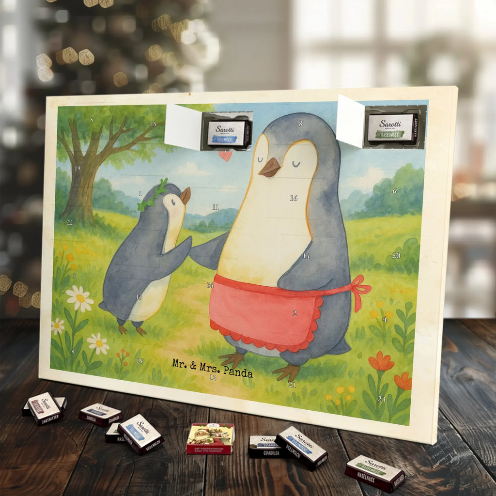 Chocolate advent calendar Penguin with child Design Father's Day, Mother's Day, Mother, Mummy, Gift, Birthday
