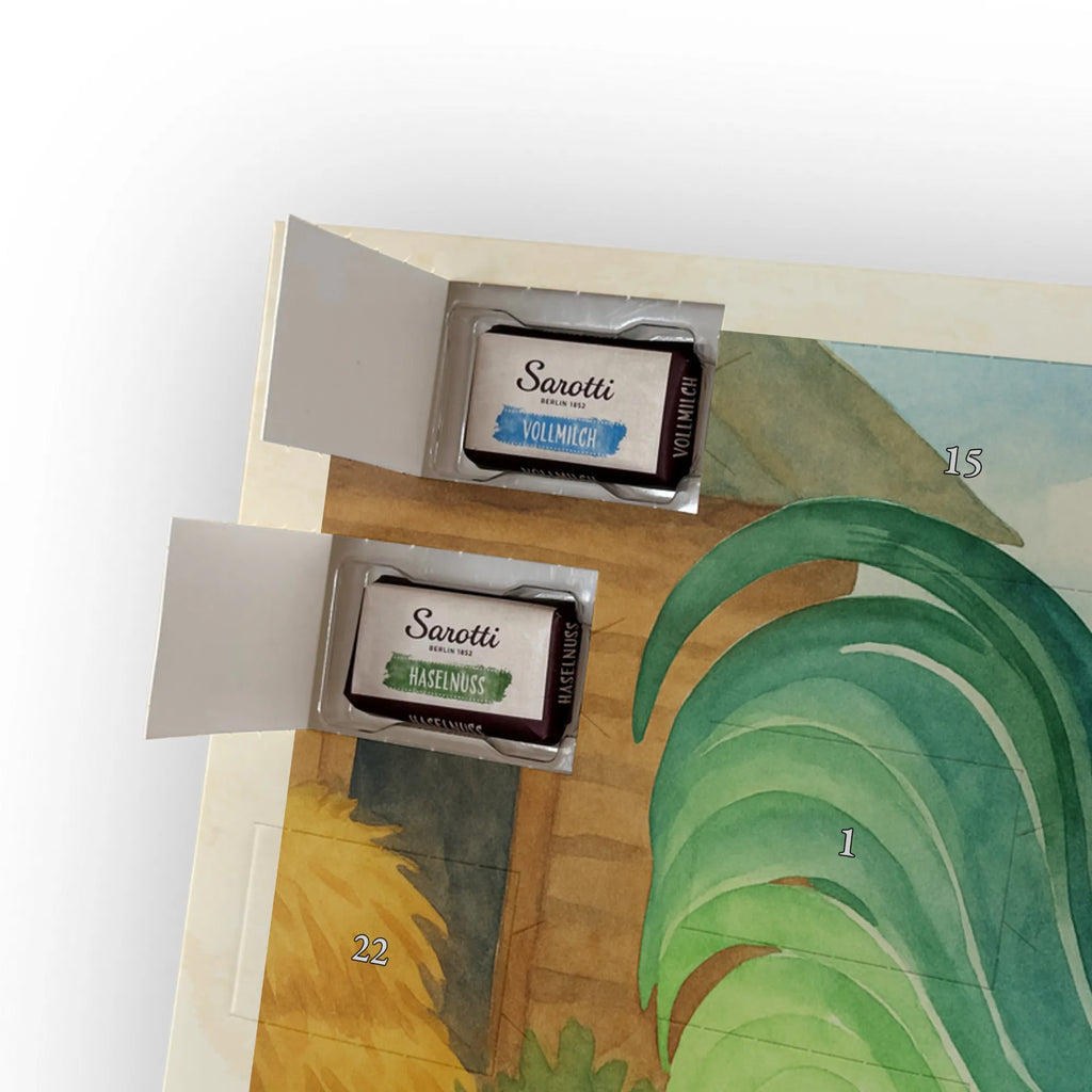 Chocolate advent calendar Faucet grain Design farm, farm animals, animals, nature, eggs, hen, corn, cock