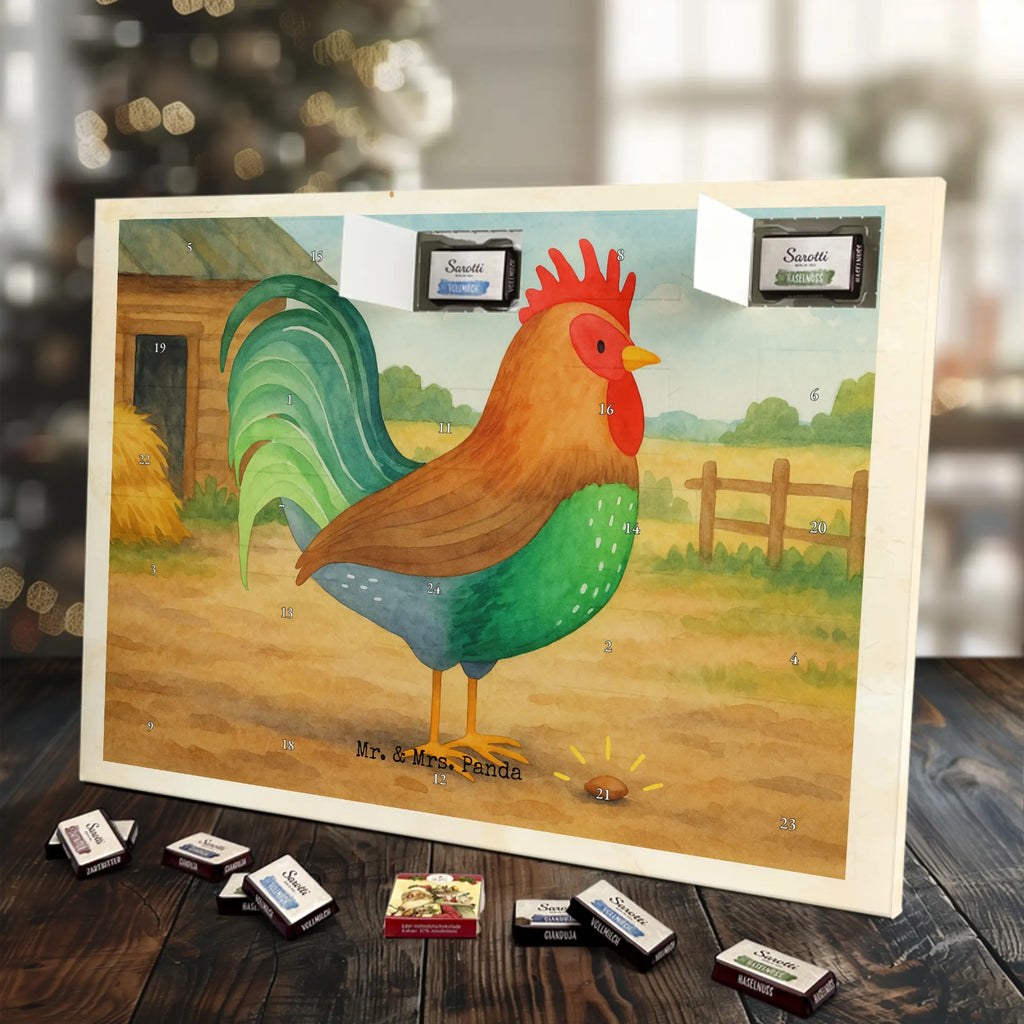 Chocolate advent calendar Faucet grain Design farm, farm animals, animals, nature, eggs, hen, corn, cock