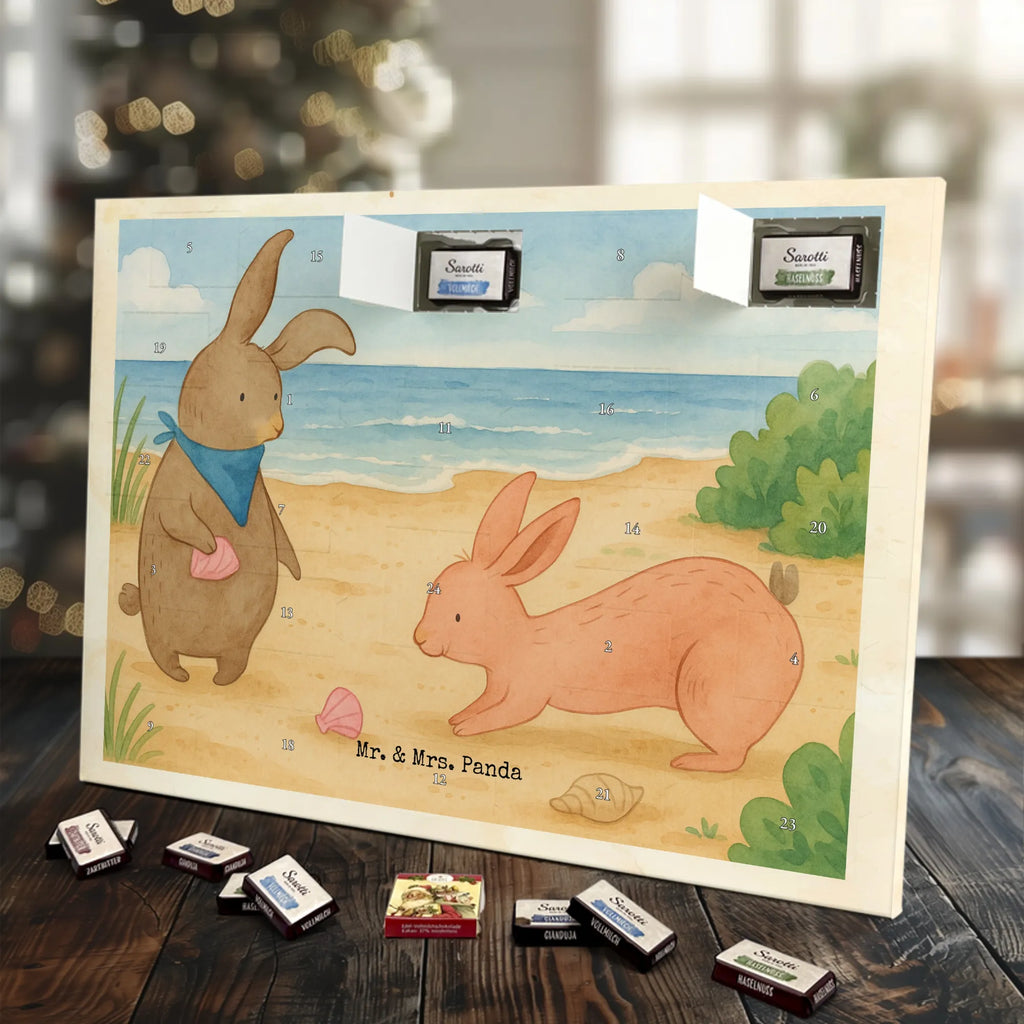 Chocolate advent calendar Bunnies with seashell Design Father's Day, Mother's Day, girlfriend, best friend, shells, rabbits, collecting shells, girlfriends
