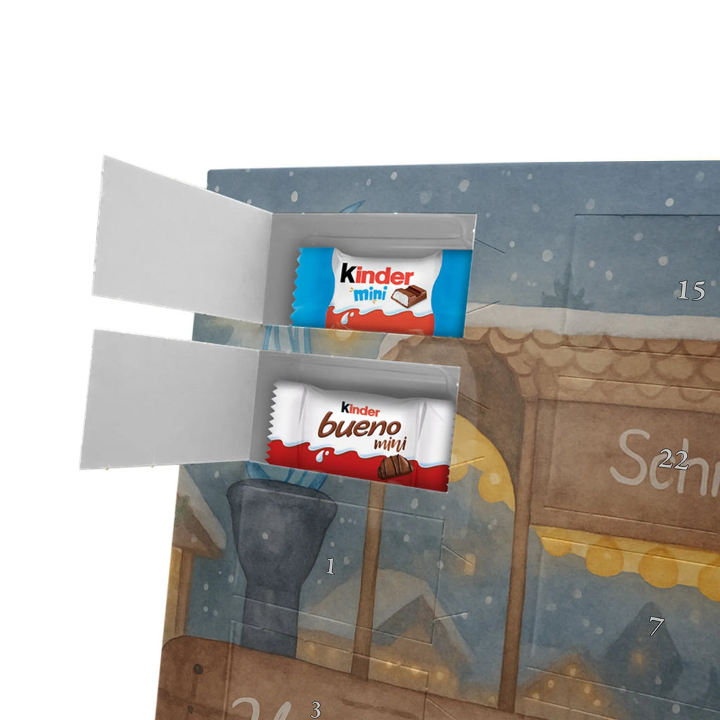 Chocolate advent calendar hedgehog Chestnuts Design Christmas time, snow