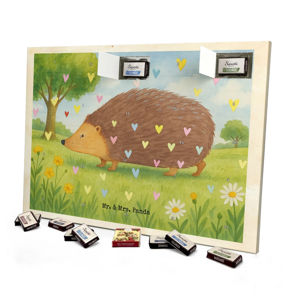 Chocolate advent calendar Hedgehog hearts Design card, gift ideas, gifts, small animals, cute, cute animal motives, hand drawn, funny sayings, good mood, special gifts, animal lover, hearts, trust, kiss, heart