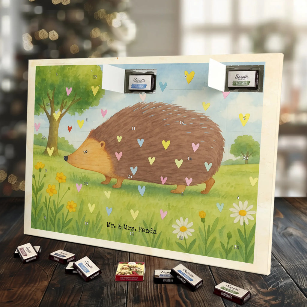 Chocolate advent calendar Hedgehog hearts Design card, gift ideas, gifts, small animals, cute, cute animal motives, hand drawn, funny sayings, good mood, special gifts, animal lover, hearts, trust, kiss, heart